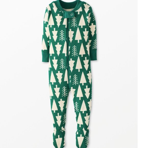 Baby Holiday Footed Zip Sleeper- Winter Green - Picture 6 of 8